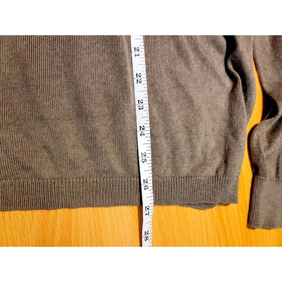 Banana Republic Silk Cashmere Sweater L Gray Stretch Breathable Classic Pullover - Picture 6 of 11